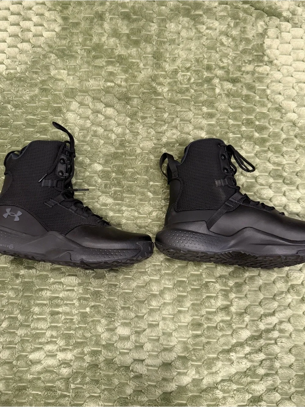 Under Armour Men's Black Tactical Lace-Up Boots - Mesh & Leather